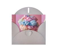 WHJSHOP Gray Greeting Card Colorful cotton candy Printing Perfect for Valentine's Day, Wedding Anniversary & Party Invitations