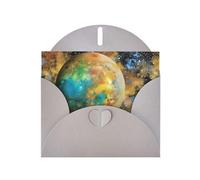WHJSHOP Gray Greeting Card Cosmic Planet Printing Perfect for Valentine's Day, Wedding Anniversary & Party Invitations