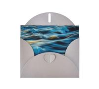 WHJSHOP Gray Greeting Card Dawn Ocean Waves Pattern 4x6in for Christmas, children's birthdays, Valentine's Day, wedding anniversaries, and party invitations