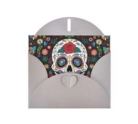 WHJSHOP Gray Greeting Card Day of The Dead Pattern 4x6in for Christmas, children's birthdays, Valentine's Day, wedding anniversaries, and party invitations