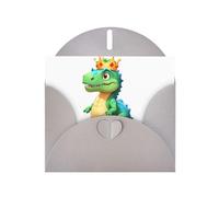 WHJSHOP Gray Greeting Card Dinosaur wearing a crown Printing Perfect for Valentine's Day, Wedding Anniversary & Party Invitations