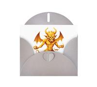 WHJSHOP Gray Greeting Card Scary golden devil Printing Perfect for Valentine's Day, Wedding Anniversary & Party Invitations