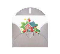 WHJSHOP Gray Greeting Card Strawberry flowers on the cottage Printing Perfect for Valentine's Day, Wedding Anniversary & Party Invitations