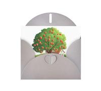 WHJSHOP Gray Greeting Card The apple tree next to the cottage Printing Perfect for Valentine's Day, Wedding Anniversary & Party Invitations