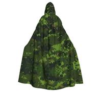 WHJSHOP Green Army Digital Camouflage Prints Hooded Cloak - Dramatic Long-Sleeve Cosplay Cover