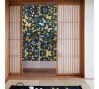 WHJSHOP Green leaf colorful butterfly Printing Curtain two Pieces Spliced 34x56in Fabric curtains, room dividers Fabric, Smooth & Not Easily Wrinkled