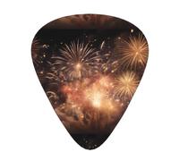 WHJSHOP Guitar Picks Set of 12, ABS Plectrums 3 Thicknesses | Smooth Edge, Durable, for Acoustic/Electric Guitar & Ukulele Explosion Firework Prints