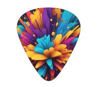 WHJSHOP Guitar Picks Set of 12, ABS Plectrums 3 Thicknesses | Smooth Edge, Durable, for Acoustic/Electric Guitar & Ukulele Color Explosion Prints