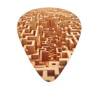 WHJSHOP Guitar Picks Set of 12, ABS Plectrums 3 Thicknesses | Smooth Edge, Durable, for Acoustic/Electric Guitar & Ukulele Polygonal Maze Prints