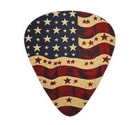 WHJSHOP Guitar Picks Set of 12, ABS Plectrums 3 Thicknesses | Smooth Edge, Durable, for Acoustic/Electric Guitar & Ukulele Star Bar National Flag Prints