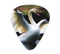 WHJSHOP Guitar Picks Set of 12 - Comfortable Grip Variety Thickness | ABS Guitar Accessories for Acoustic & Electric Swan Dancing Pattern