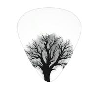 WHJSHOP Guitar Picks Set of 12 - Comfortable Grip Variety Thickness | ABS Guitar Accessories for Acoustic & Electric Tree Shadows In The Moonlight Pattern