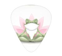 WHJSHOP Guitar Picks Set of 12 - Comfortable Grip Variety Thickness | ABS Guitar Accessories for Acoustic & Electric Cute Funny Frog Doing Yoga Pattern