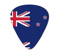 WHJSHOP Guitar Picks Set of 12 - Comfortable Grip Variety Thickness | ABS Guitar Accessories for Acoustic & Electric New Zealand Flag Pattern