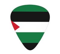 WHJSHOP Guitar Picks Set of 12 - Comfortable Grip Variety Thickness | ABS Guitar Accessories for Acoustic & Electric Flag of the State of Palestine Pattern