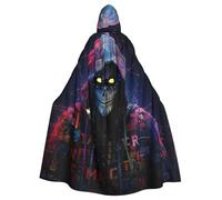 WHJSHOP Hacker Era Pattern Adult Hooded Cape Cloak for Halloween, Role-playing, and Costume Parties