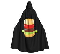 WHJSHOP Hamburger shaped gummy candy Prints Halloween Adult Hooded Cloak No Zipper, Comfortable & Durable for Role-Playing