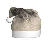 WHJSHOP Hand drawn cat head portrait Printed Christmas Hat for Adult Making It a Fun and Durable Gift for Men and Women