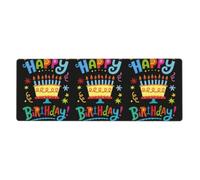 WHJSHOP Happy Birthday Big Cake Prints Mouse Pad 12x31.5in