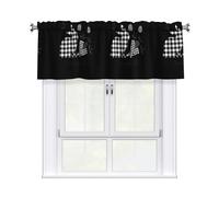 WHJSHOP Happy Easter Prints Curtain Valance 54x18 Inch - Peach Skin Window Layer with Delicate Print, Filtered Light for Kitchen Use