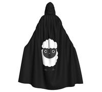 WHJSHOP Happy little sheep Prints Halloween Adult Hooded Cloak No Zipper, Comfortable & Durable for Role-Playing