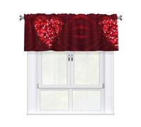 WHJSHOP Happy Valentine's Day Prints Curtain Valance 54x18 Inch - Peach Skin Window Layer with Delicate Print, Filtered Light for Kitchen Use