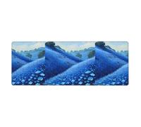 WHJSHOP Hills Full of Blue Flowers Prints Extra Large Mouse pad, Computer Office Anti Slip Gaming Keyboard Thickened Version 12x31.5in