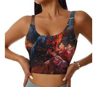 WHJSHOP Hummingbird Pattern Women's Sports Vest for Yoga, Workout, and Fitness - Comfortable and Breathable, Black, XL