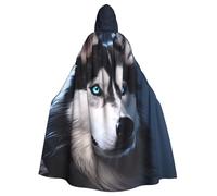 WHJSHOP Husky Dog Pattern Halloween Adult Hooded Cloak ensuring easy care and long-lasting use