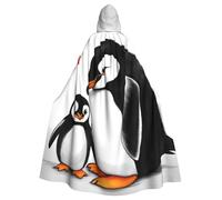 WHJSHOP I Love Penguins Prints Adult Hooded Cape Cloak for Halloween, Role-Playing, and Costume Parties