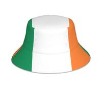 WHJSHOP Irish Flag Picture Reflective Bucket Hat f- Fashionable Double-Sided Design for Sun Protection and Style Black