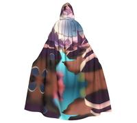 WHJSHOP Irregular Dreams Pattern Halloween Adult Hooded Cloak ensuring easy care and long-lasting use