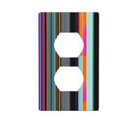 WHJSHOP Irregular Vertical Lines Picture Double Socket Wall Panel Electrical Socket Cover Plate Shatter Decoration Durable 4.5x2.76in