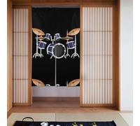 WHJSHOP Jazz drum Printing Curtain two Pieces Spliced 34x56in Fabric curtains, room dividers Fabric, Smooth & Not Easily Wrinkled