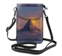 WHJSHOP Jinshan At Sunset Picture Small Leather Women'S Crossbody Flip Phone Bag, Waterproof And Durable