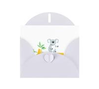 WHJSHOP Koala crossing the road Prints Greeting Card - Premium Pearlescent Paper, Double Sided Pearl Effect, Love Buckle Pearl Paper Envelope