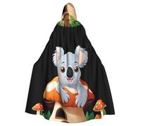 WHJSHOP Koala in the mushroom house Pattern Adult Hooded Cape Cloak for Halloween, Role-playing, and Costume Parties