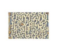 WHJSHOP Labyrinth Treasure Map Picture Placemats for Dining Table Set of 6 Thick and Sturdy Design for Excellent Wear Resistance, Good Wrinkle Resistance