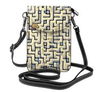 WHJSHOP Labyrinth Treasure Map Prints Ladies' mobile phone with leather foreskin, crossbody flip cover, small adjustable shoulder strap