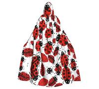WHJSHOP Ladybugs Pattern Infinite Speckled Pattern Adult Hooded Cape Cloak for Halloween, Role-playing, and Costume Parties