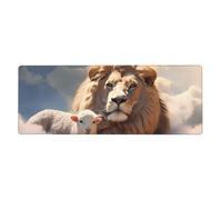 WHJSHOP Lamb with A Lion On The Clouds Prints Extra Large Mouse pad, Computer Office Anti Slip Gaming Keyboard Thickened Version 12x31.5in