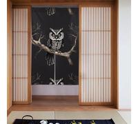 WHJSHOP Late Night Owl Printing Curtain two Pieces Spliced 34x56in Fabric curtains, room dividers Fabric, Smooth & Not Easily Wrinkled