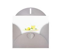 WHJSHOP Lemon tea on the beach Prints Greeting Card - Premium Pearlescent Paper, Double Sided Pearl Effect, Love Buckle Pearl Paper Envelope