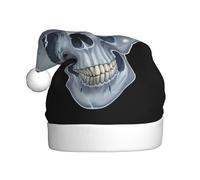WHJSHOP Lightning in the skull Pattern Men's and women's plush Christmas hats, adult New Year's holiday party caps