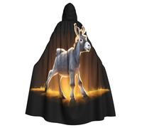 WHJSHOP Little donkey at sunset Pattern Halloween Adult Hooded Cloak is a super large, comfortable, and durable cloak