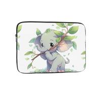 WHJSHOP Little Elephant Holding a Branch Pattern Laptop Case - Shockproof Portable Laptop Sleeve Bag for Men and Women Business Travel, School, and Office Use