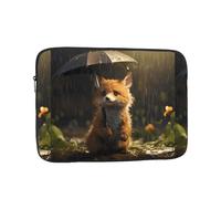 WHJSHOP Little Fox Hiding from The rain Pattern Laptop Case - Shockproof Portable Laptop Sleeve Bag for Men and Women Business Travel, School, and Office Use