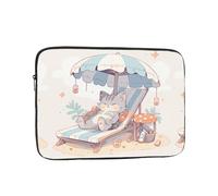 WHJSHOP Little Gray cat basking in The Sun Pattern Laptop Case - Shockproof Portable Laptop Sleeve Bag for Men and Women Business Travel, School, and Office Use