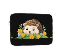 WHJSHOP Little Hedgehog in The Flowers Pattern Laptop Case - Shockproof Portable Laptop Sleeve Bag for Men and Women Business Travel, School, and Office Use
