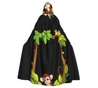 WHJSHOP Little Monkey On The Vine Picture Halloween Adult Hooded Cape Men'S And Women'S Clothing Mantle Role-Playing